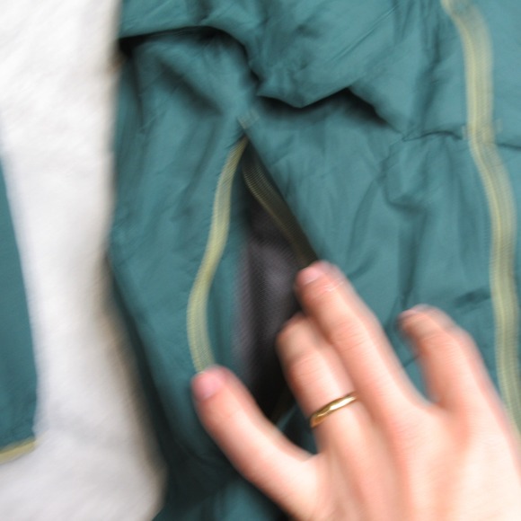 REI Co Op Jacket Womens Large Green Lightweight Hood Rain Spandex Full Zip Wind - Picture 5 of 12